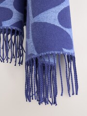Navy Heart Print Midweight Scarf - Image 3 of 3