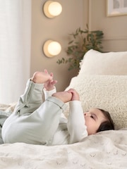 Mamas & Papas Green Sweat Dungaree & Bodysuit Set - Image 2 of 6