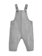 Mamas & Papas Grey Herringbone Dungaree And Bodysuit Set - Image 4 of 5