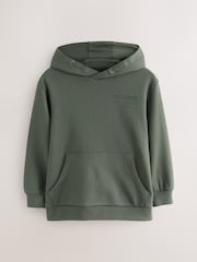 smALLSAINTS Dark Green/Flocked Oversized Underground Pullover Hoodie - Image 10 of 15