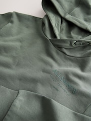 smALLSAINTS Dark Green/Flocked Oversized Underground Pullover Hoodie - Image 13 of 15