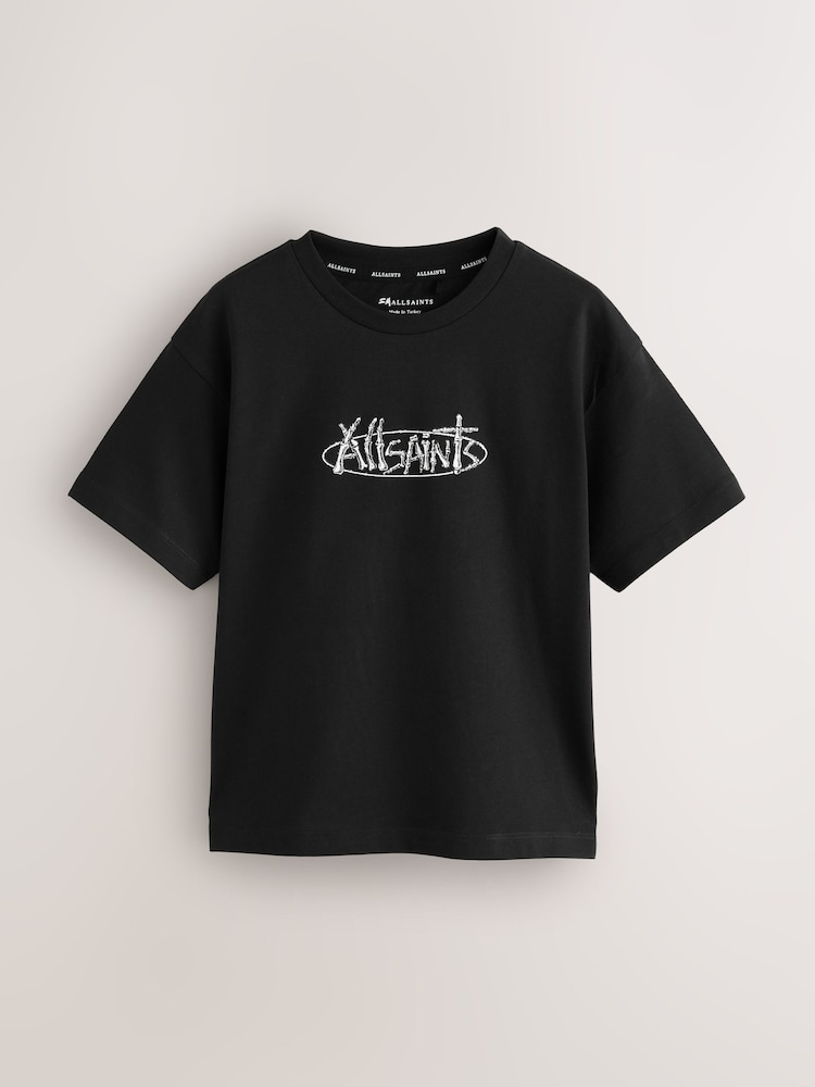 smALLSAINTS Black/Sternum Boys Oversized Graphic Crew T-Shirt - Image 1 of 5
