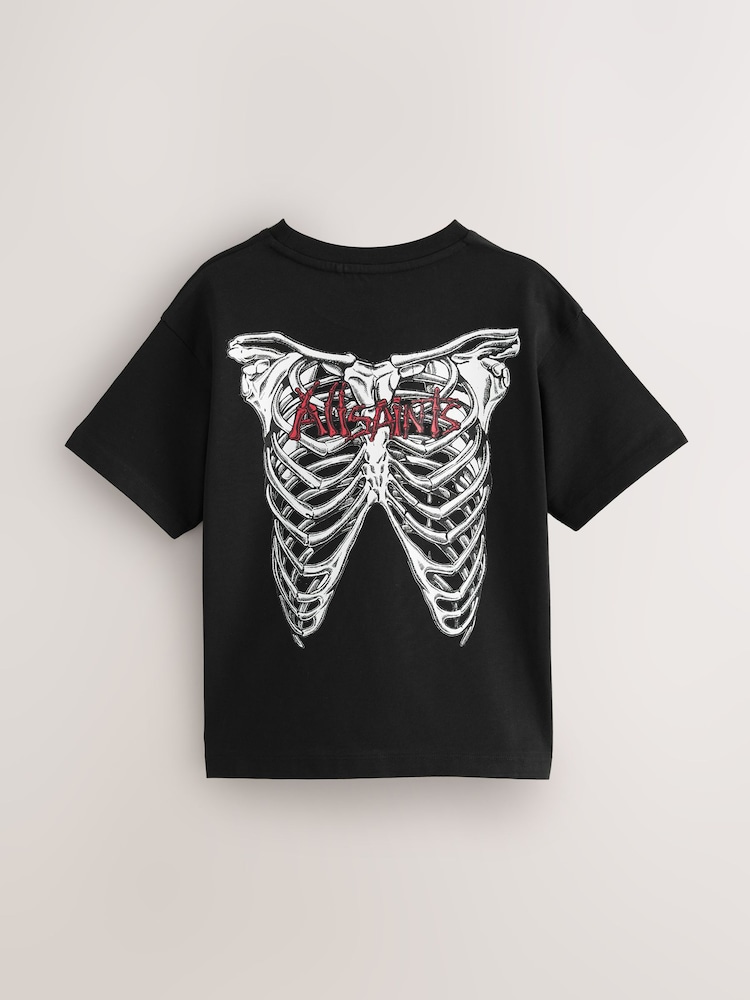 smALLSAINTS Black/Sternum Boys Oversized Graphic Crew T-Shirt - Image 2 of 5 smALLSAINTS Black/Sternum Boys Oversized Graphic Crew T-Shirt - Image 2 of 5