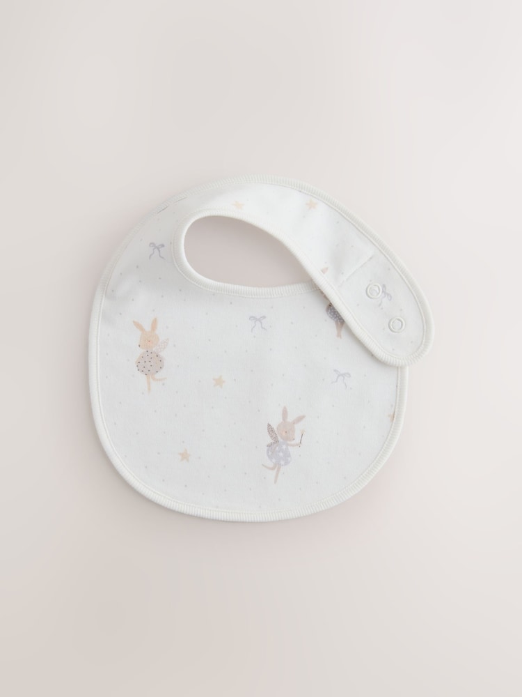 Ecru Fairy Mouse Baby Bibs 3 Pack - Image 2 of 6 Ecru Fairy Mouse Baby Bibs 3 Pack - Image 2 of 6