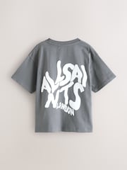 smALLSAINTS Charcoal Grey Oversized Orlando Logo Crew T-Shirt - Image 2 of 6