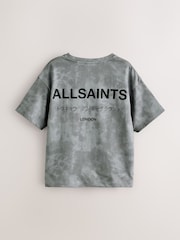smALLSAINTS Grey Tie Dye Oversized Underground Crew Cotton T-Shirt - Image 2 of 3