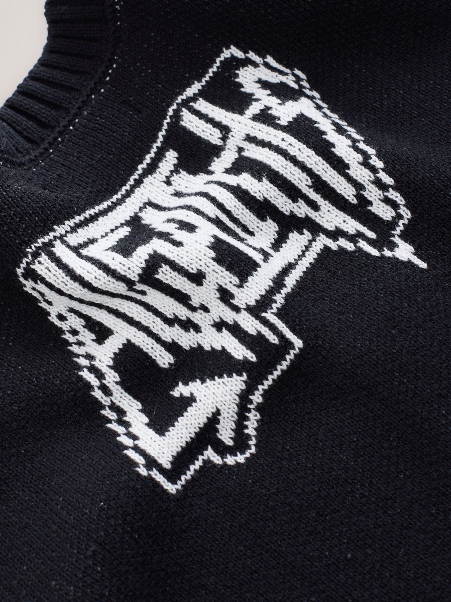 Buy smALLSAINTS Black Motive Graphic Distressed Knitted Cardigan