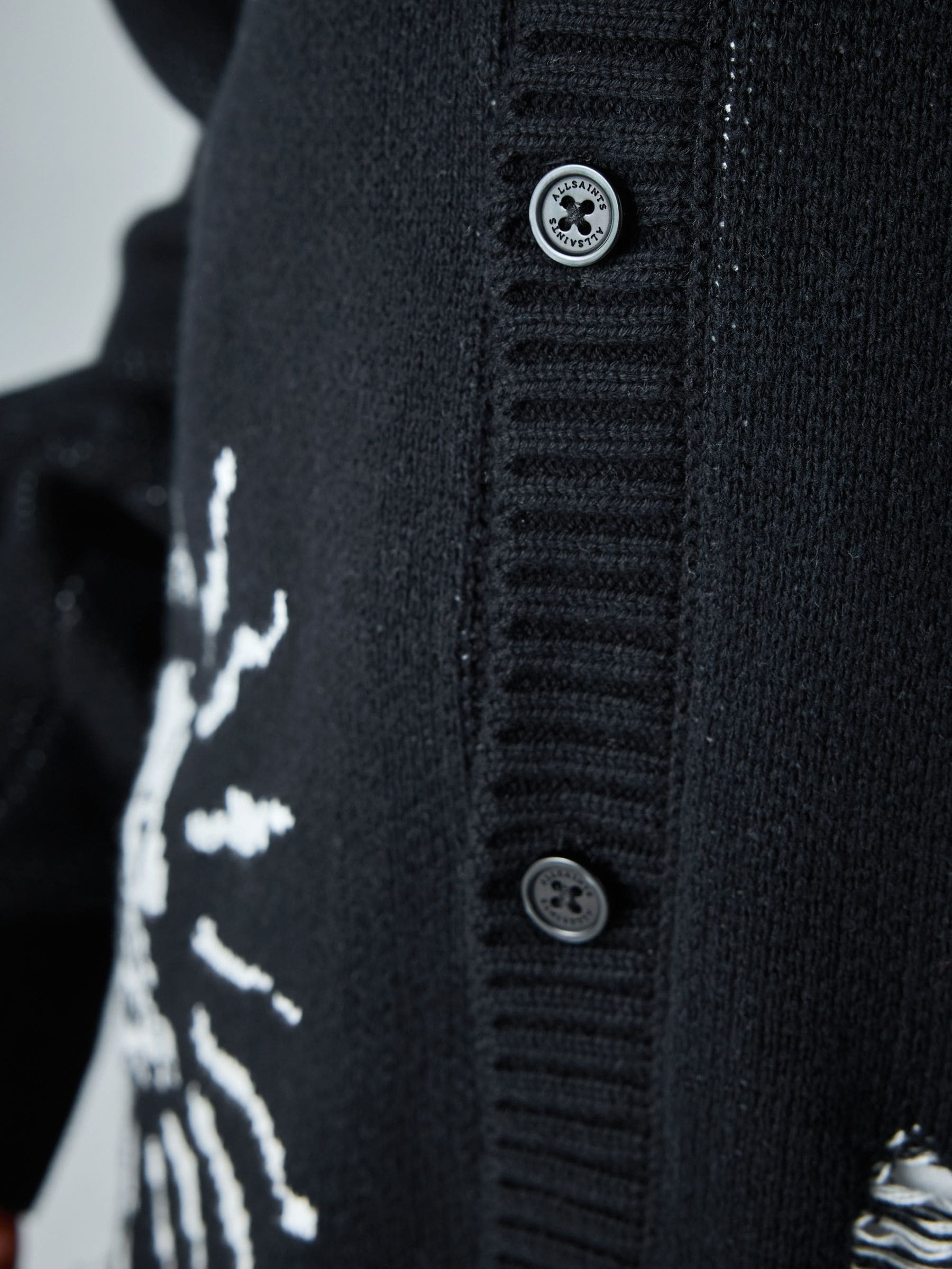 Buy smALLSAINTS Black Motive Graphic Distressed Knitted Cardigan