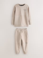 smALLSAINTS Light Brown Underground Oversized Textured Panel Sweatshirt and Joggers Set - Image 10 of 16