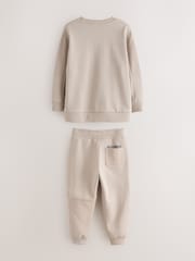 smALLSAINTS Light Brown Underground Oversized Textured Panel Sweatshirt and Joggers Set - Image 11 of 16