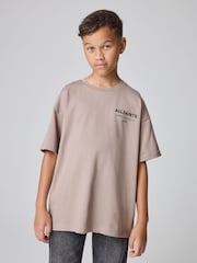 smALLSAINTS Light Brown Oversized Underground Crew Cotton T-Shirt - Image 1 of 9