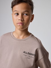 smALLSAINTS Light Brown Oversized Underground Crew Cotton T-Shirt - Image 2 of 9