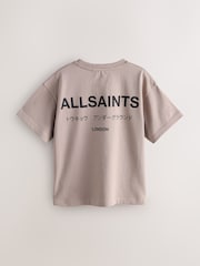 smALLSAINTS Light Brown Oversized Underground Crew Cotton T-Shirt - Image 5 of 9