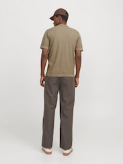 JACK & JONES Cream Knitted Button Down Short Sleeve Shirt - Image 4 of 7
