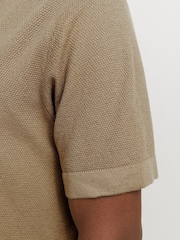 JACK & JONES Cream Knitted Button Down Short Sleeve Shirt - Image 6 of 7