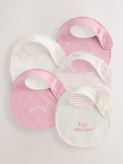 Rosa mit Herzmotiv - Baby-Lätzchen im 5er-Pack - Bild 1 von 8