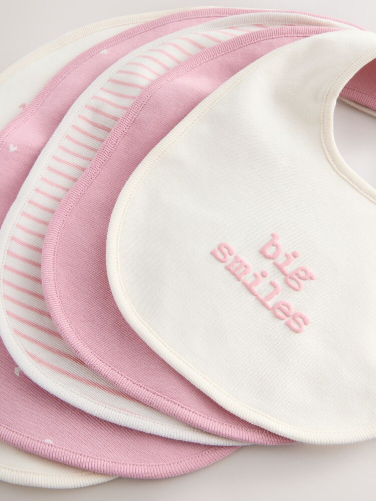 Rosa mit Herzmotiv - Baby-Lätzchen im 5er-Pack - Bild 2 von 8