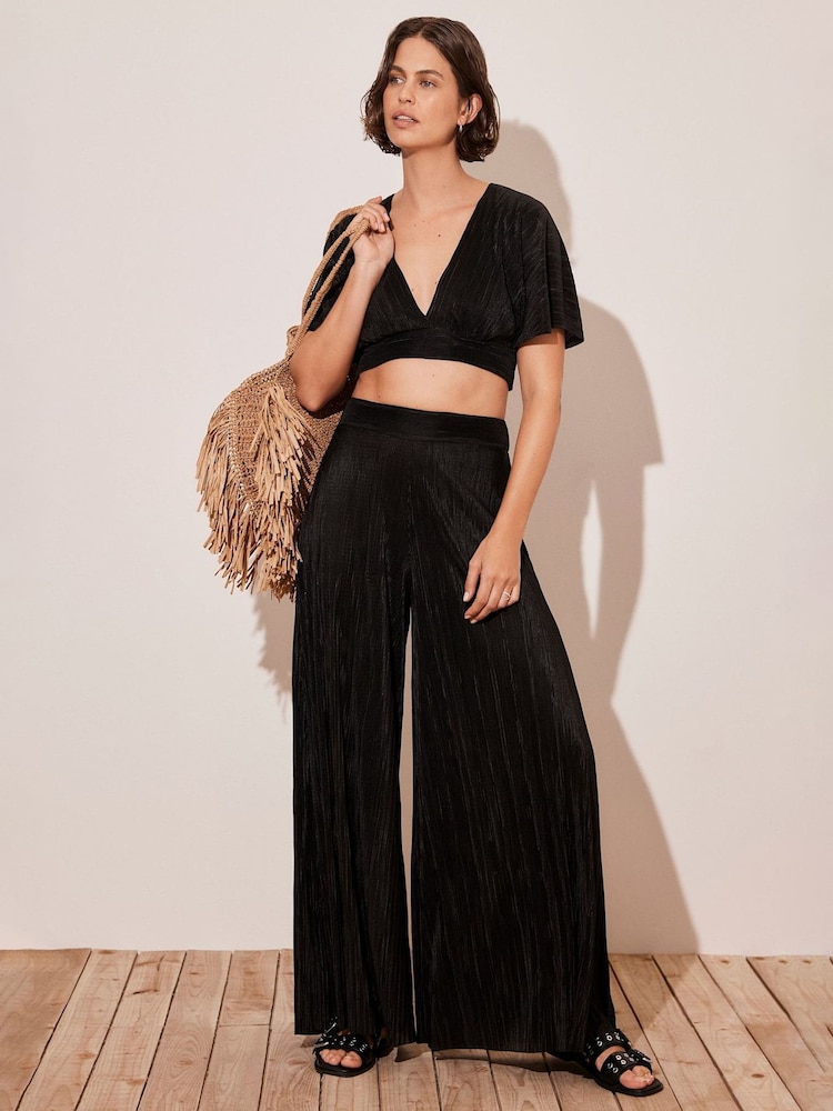 Mint Velvet Black Beach Plisse Set - Image 1 of 8 Mint Velvet Black Beach Plisse Set - Image 1 of 8