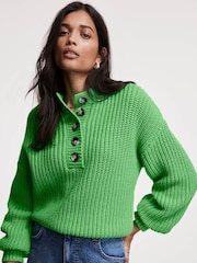 Mint Velvet Green Button Detail Jumper - Image 1 of 7