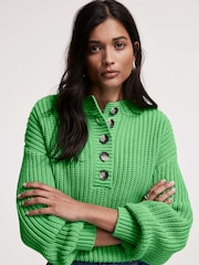 Mint Velvet Green Button Detail Jumper - Image 2 of 7