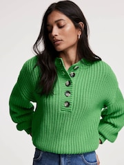 Mint Velvet Green Button Detail Jumper - Image 4 of 7