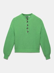 Mint Velvet Green Button Detail Jumper - Image 6 of 7