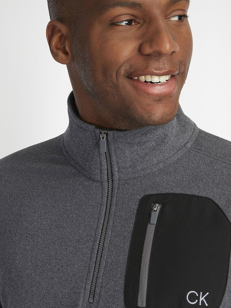 Calvin Klein Golf Planet Half Zip Black Fleece - Image 4 of 8