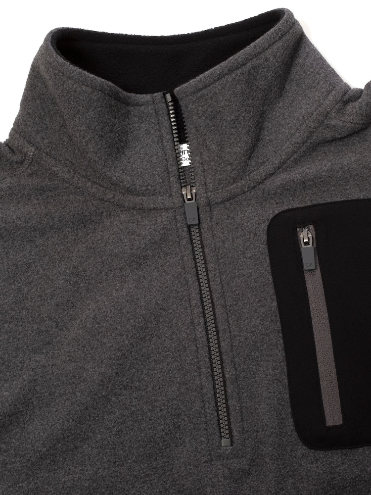 Calvin Klein Golf Planet Half Zip Black Fleece - Image 8 of 8