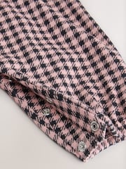 Pink / Chocolate Gingham Baby Long Sleeve Bodysuit and Dungarees 2 Piece Set (0mths-2yrs) - Image 8 of 9
