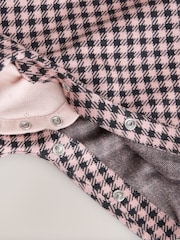 Pink / Chocolate Gingham Baby Long Sleeve Bodysuit and Dungarees 2 Piece Set (0mths-2yrs) - Image 9 of 9