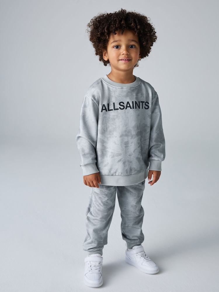 smALLSAINTS Grey Tie Dye Logo Oversized Younger Boys Sweatshirt and Jogger Set - Image 1 of 11 smALLSAINTS Grey Tie Dye Logo Oversized Younger Boys Sweatshirt and Jogger Set - Image 1 of 11