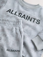 smALLSAINTS Grey Tie Dye Logo Oversized Younger Boys Sweatshirt and Jogger Set - Image 10 of 11