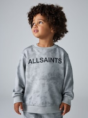 smALLSAINTS Grey Tie Dye Logo Oversized Younger Boys Sweatshirt and Jogger Set - Image 3 of 11