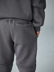 smALLSAINTS Charcoal Grey Embossed Logo Washed Hoodie and Joggers Younger Boys Set - Image 6 of 6