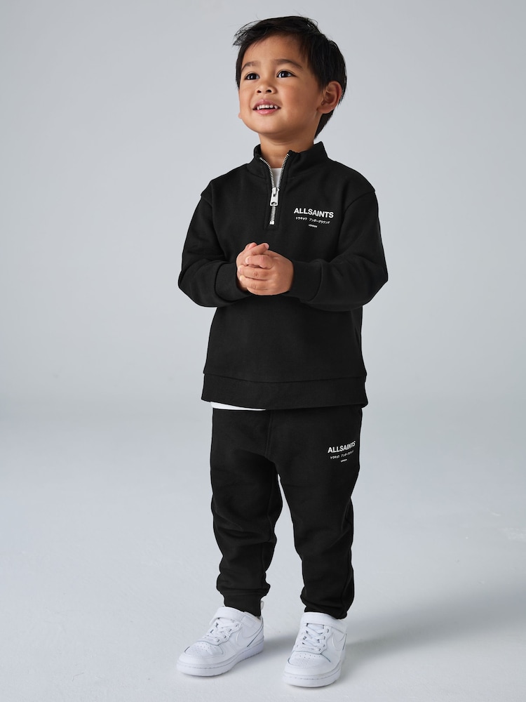 smALLSAINTS Black Underground Oversized Half Zipped Sweatshirt and Jogger Younger Boys Set - Image 1 of 13 smALLSAINTS Black Underground Oversized Half Zipped Sweatshirt and Jogger Younger Boys Set - Image 1 of 13