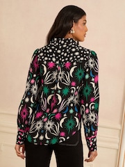 Love & Roses Black Star Printed Long Sleeve Shirt - Image 4 of 4