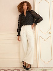 Love & Roses Black 3D Spot Long Sleeve Blouse - Image 2 of 4