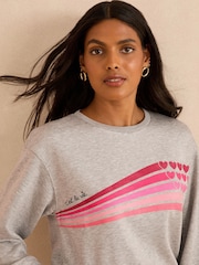 Love & Roses Grey Crew Neck Slogan Sweater - Image 2 of 4