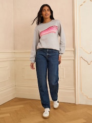 Love & Roses Grey Crew Neck Slogan Sweater - Image 3 of 4