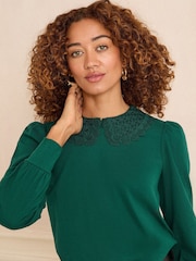 Love & Roses Teal Blue Blouse - Image 2 of 4