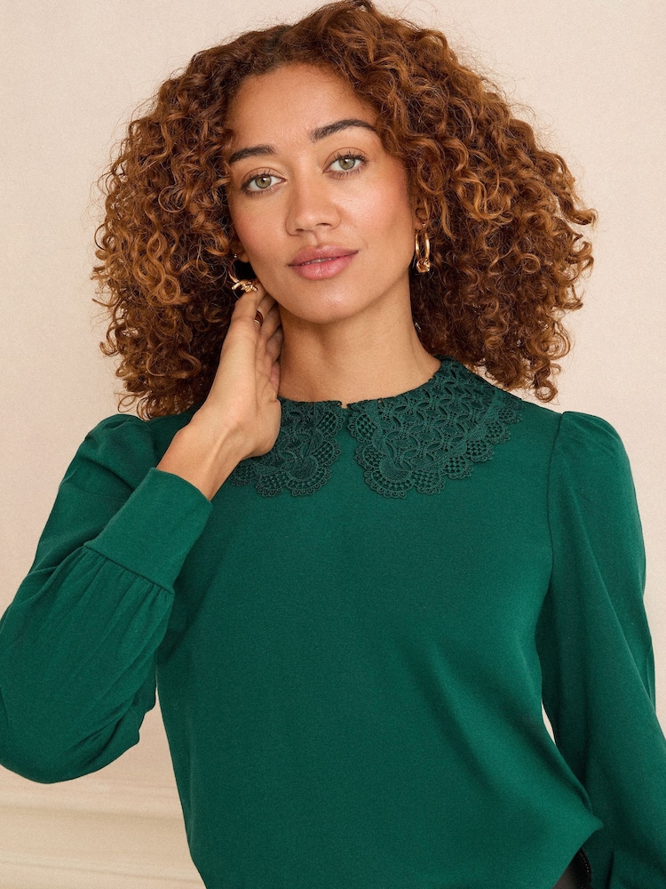 Love & Roses Teal Blue Blouse - Image 2 of 4