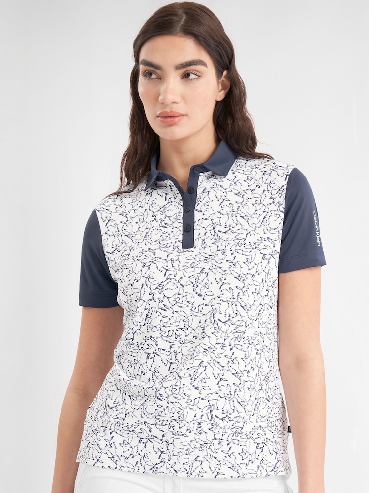 Calvin Klein Golf Harmony Printed Short Sleeve White T-Shirts - Image 2 of 7