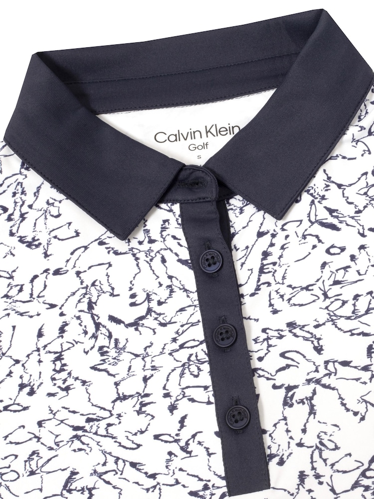 Calvin Klein Golf Harmony Printed Short Sleeve White T-Shirts - Image 7 of 7