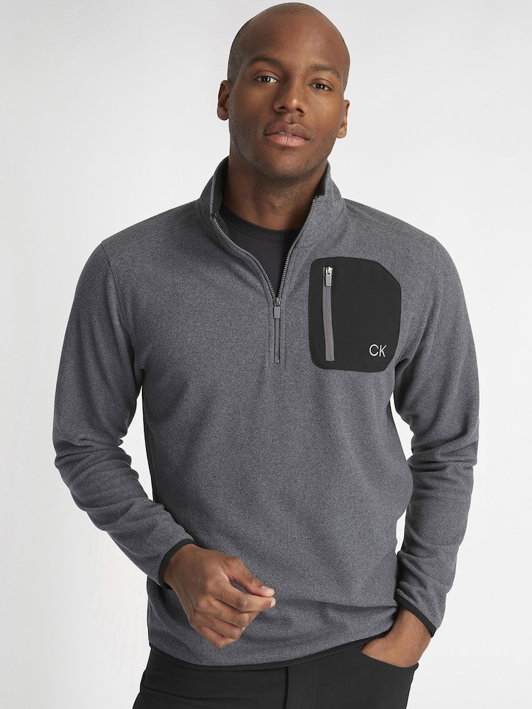 Calvin Klein Golf Grey Planet Half Zip Fleece - Image 1 of 8