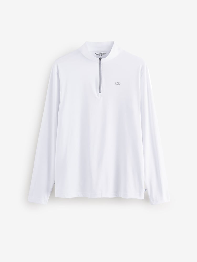 Calvin Klein Golf Newport weißes Oberteil mit halbem Reißverschluss - Bild 1 von 1