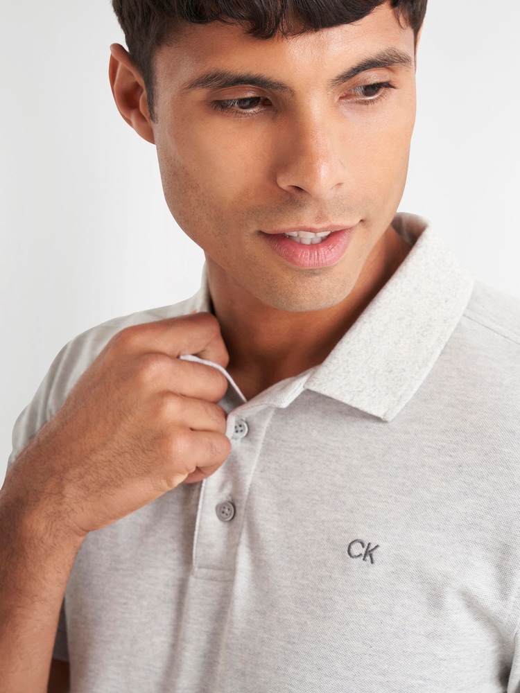 Calvin Klein Silver Golf Planet Polo Shirt - Image 3 of 9