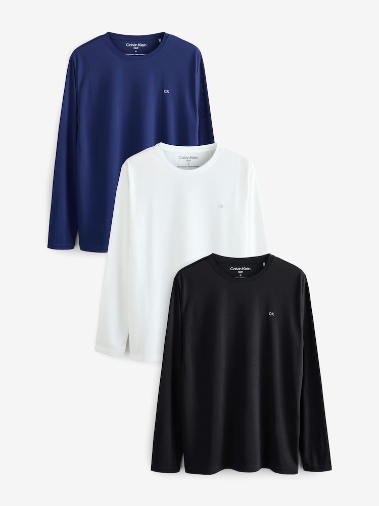 Calvin Klein Golf Assorted Long Sleeve T-Shirts 3 Pack - Image 1 of 8