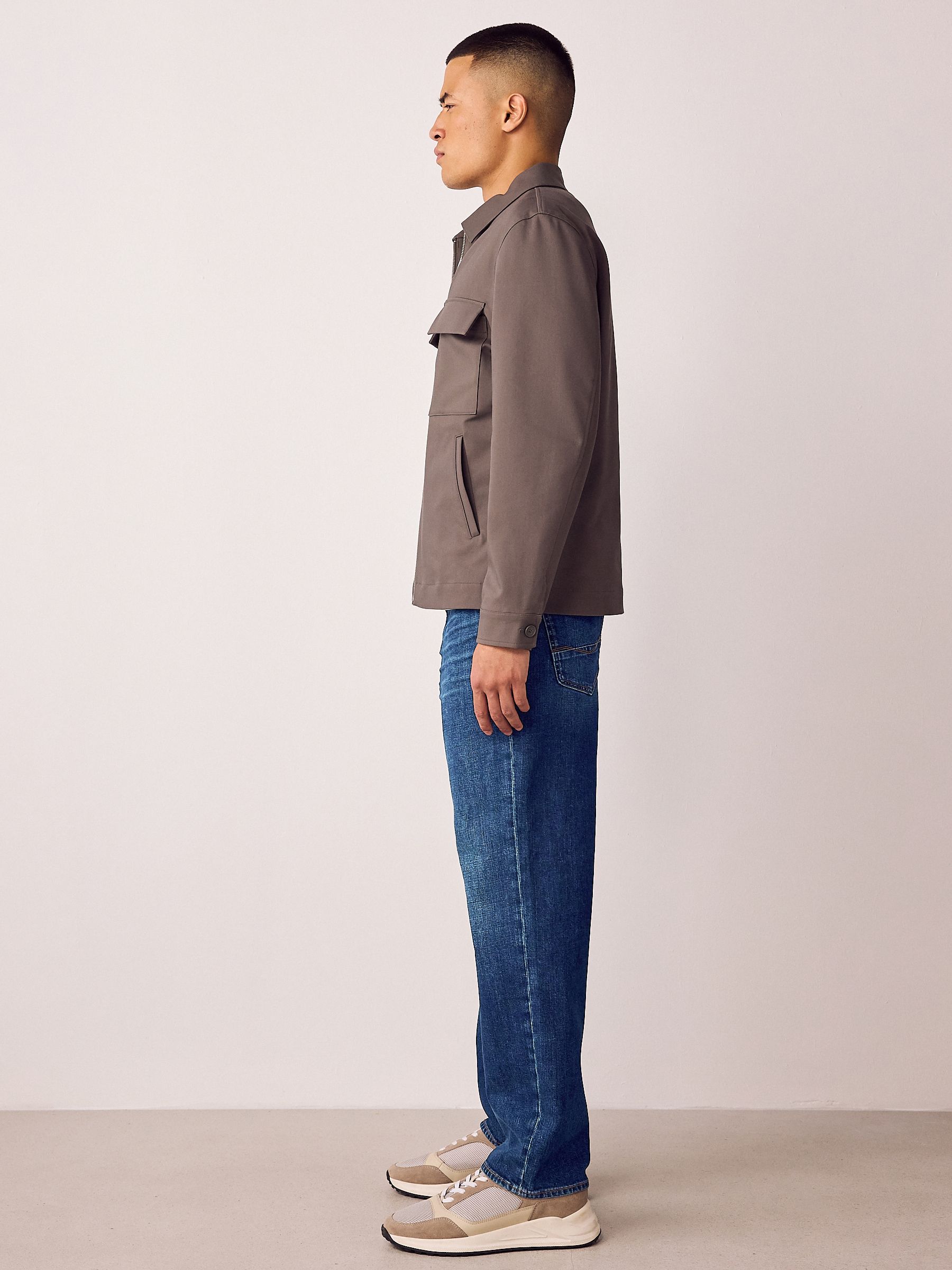 Buy Blue Straight Fit Authentic Stretch Denim Jeans from Next Romania