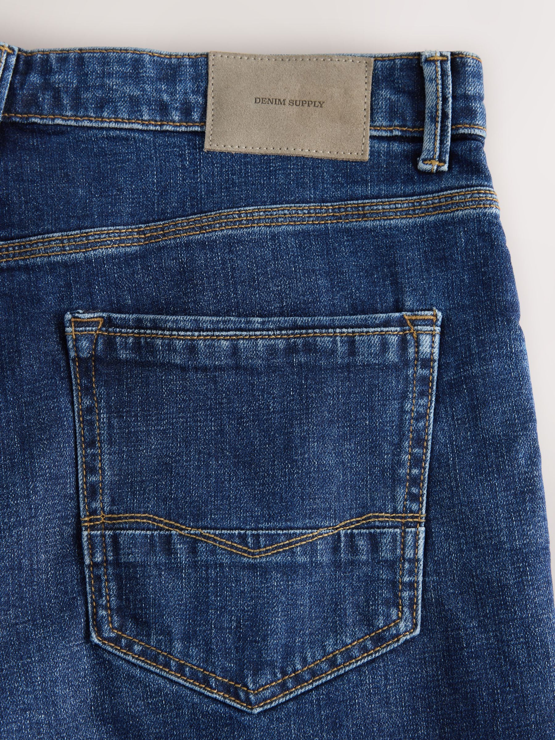 Buy Blue Straight Fit Authentic Stretch Denim Jeans from Next Romania