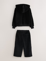 smALLSAINTS Black Velour Hoodie and Wide Leg Jogger Set - Image 9 of 13